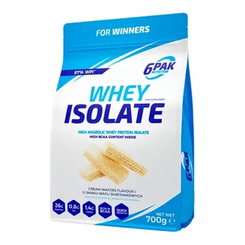 6PAK Nutrition Whey Isolate - 700g Cream Wafers/ Wafle śmietankowe