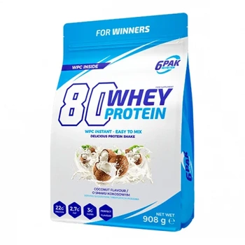 6PAK Nutrition 80 Whey Protein - 908g Coconut/Kokos