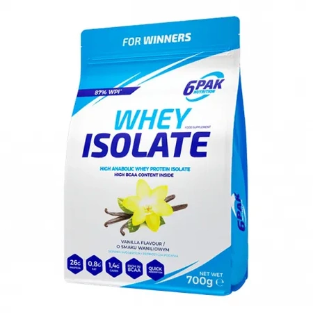 6PAK Nutrition Whey Isolate - 700g Vanilla Flavour/ Waniljowe