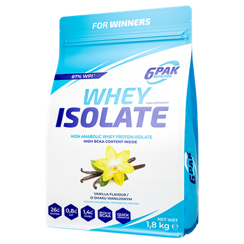 6PAK Nutrition Whey Isolate 1800g Vanilla Flavour