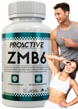 ZMB6 magnez cynk witamina B6 ODPORNOŚĆ SKÓRA WŁOSY ProActive 90tab